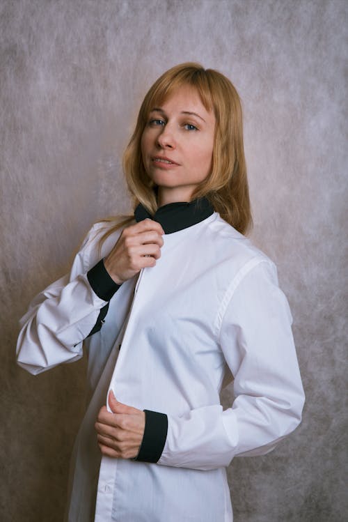 Woman Wearing White Long Sleeves