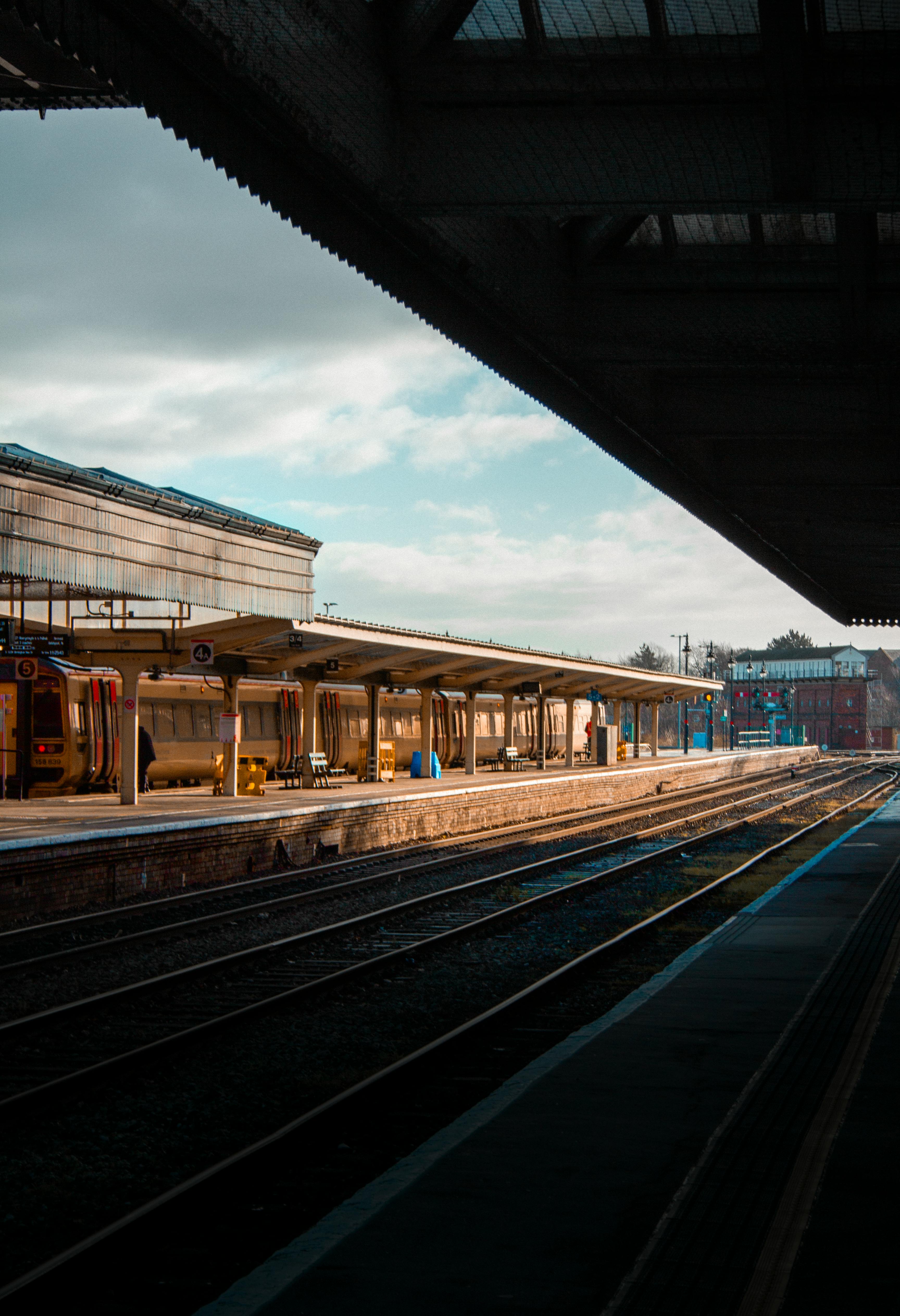 Commuters waiting at railway station platform