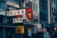 Vibrant Street Signs in Hong Kong's Urban Landscape