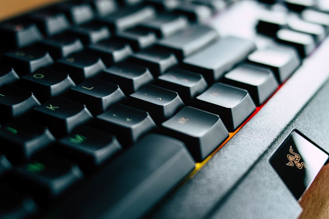 Close-Up Photo of Black Razer Computer Keyboard