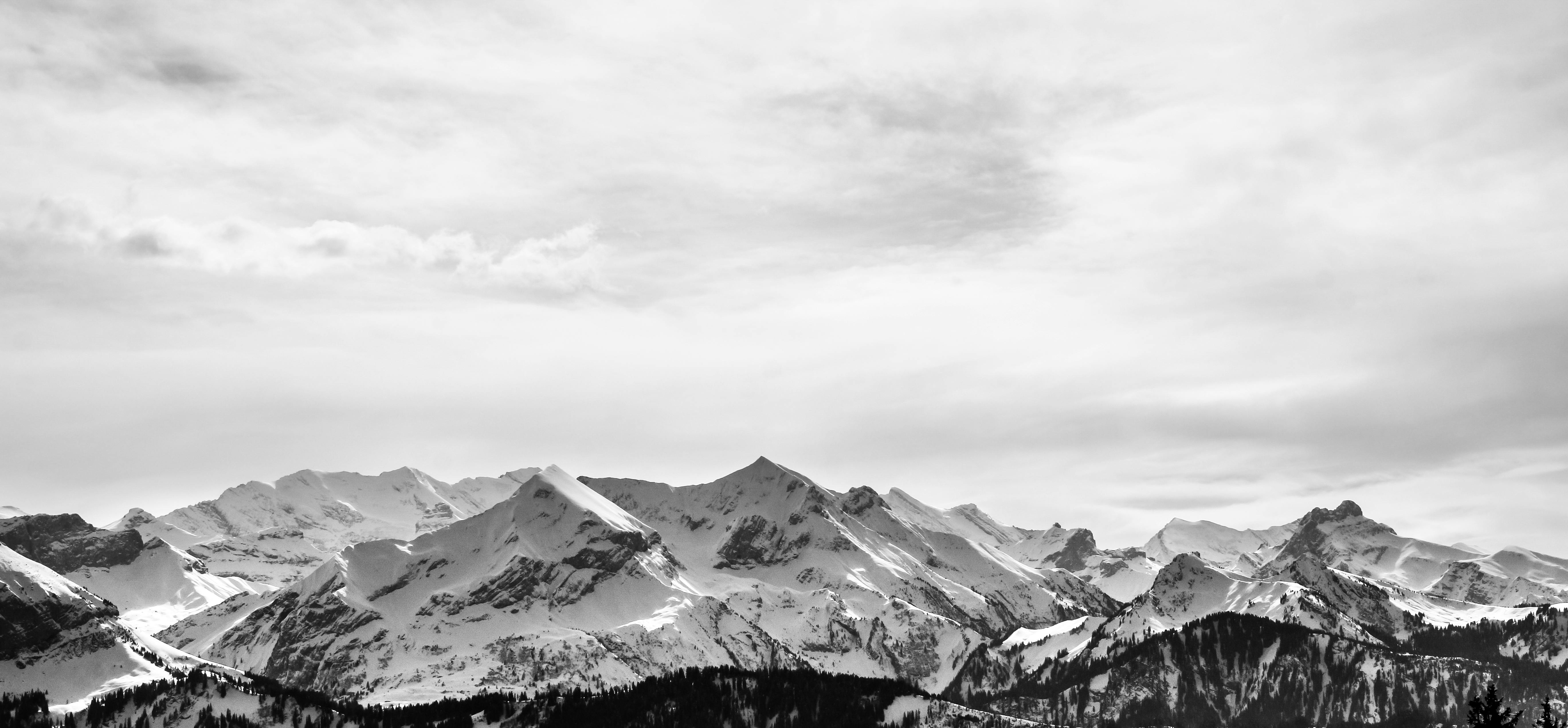 Mountain Covered With Snow Digital Wallpaper Free Stock Photo