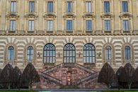 Exterior of the historic Royal Palace in Stockholm showcasing baroque architecture.