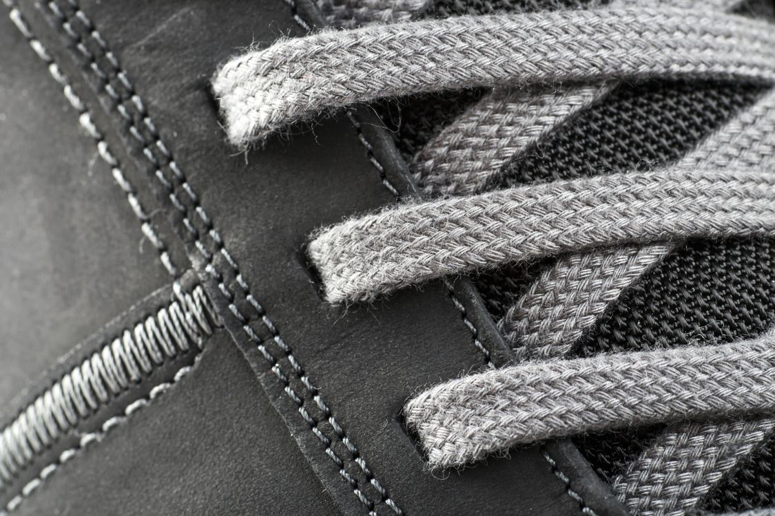 Close-Up of Gray Shoe Lace and Stitching Detail · Free Stock Photo