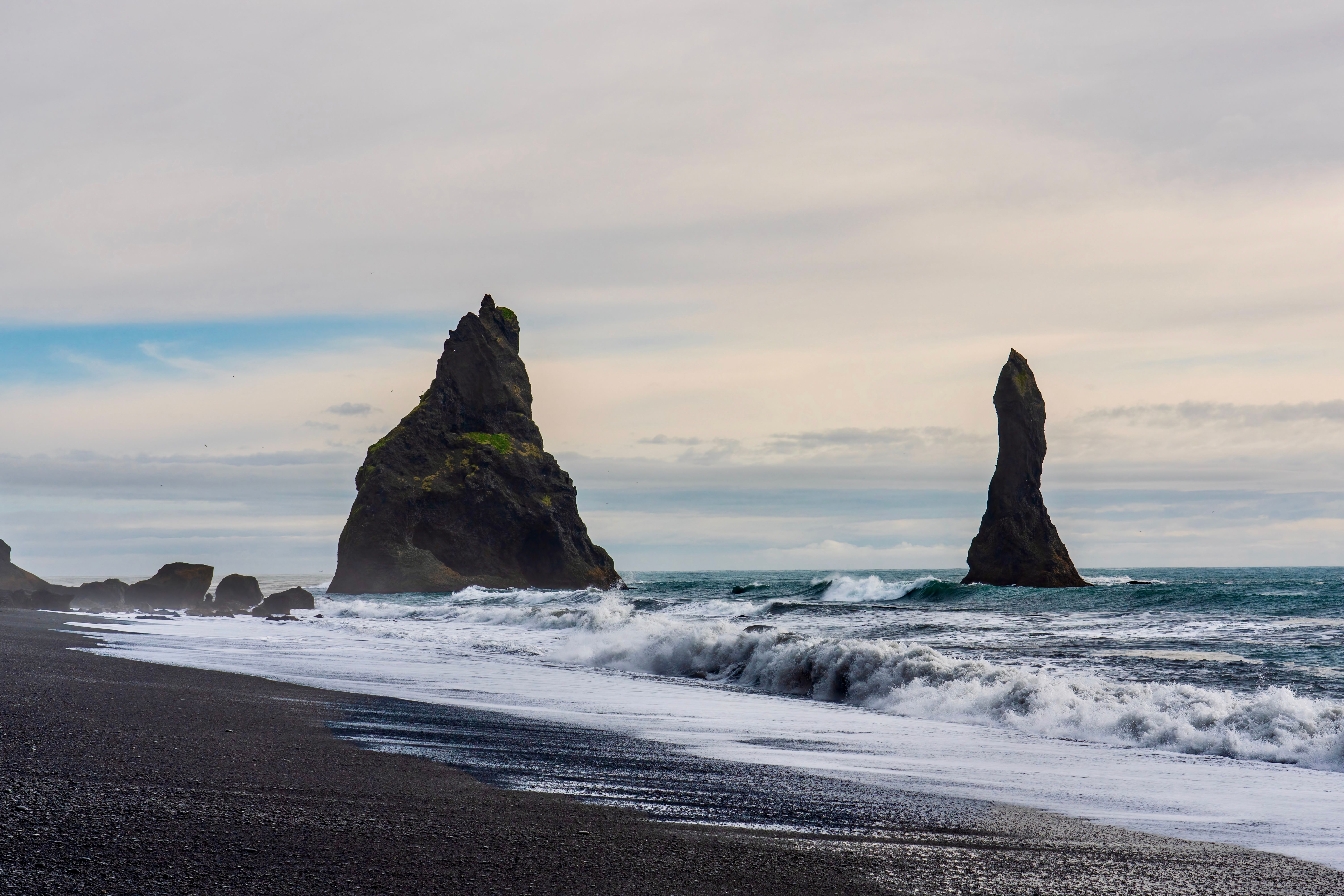 Reynisdrangar Sea Stacks at Reynisfjara Beach · Free Stock Photo