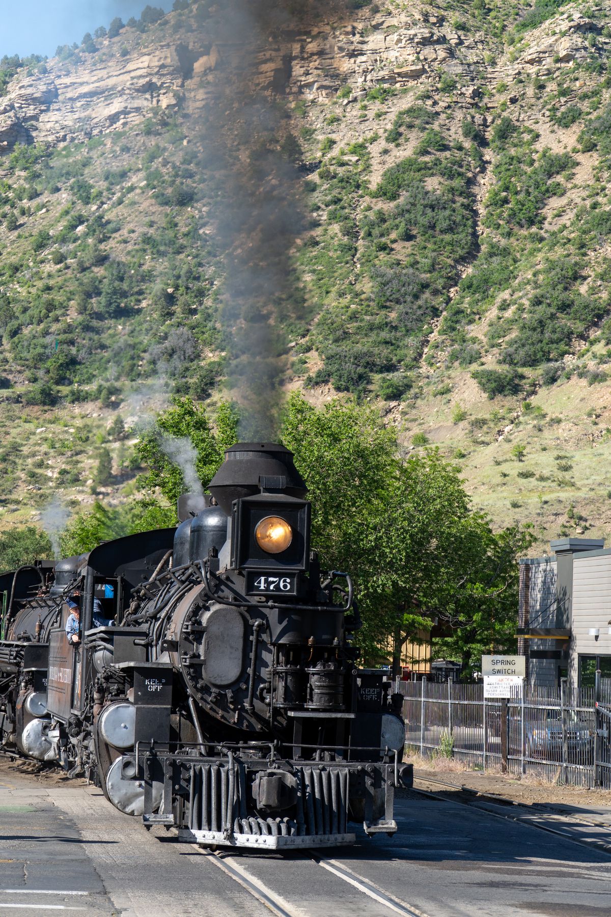Vintage locomotive steam train