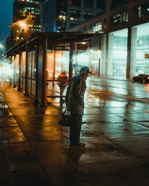 Photo Of An Old Man On Sidewalk 