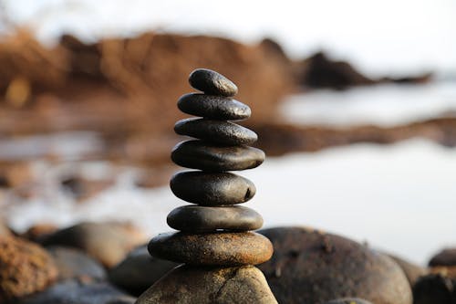 Free Pile of Rock Near Lake Stock Photo