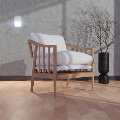 Wooden chair with pale cushions indoors — photo by Pușcaș Adryan on Pexels