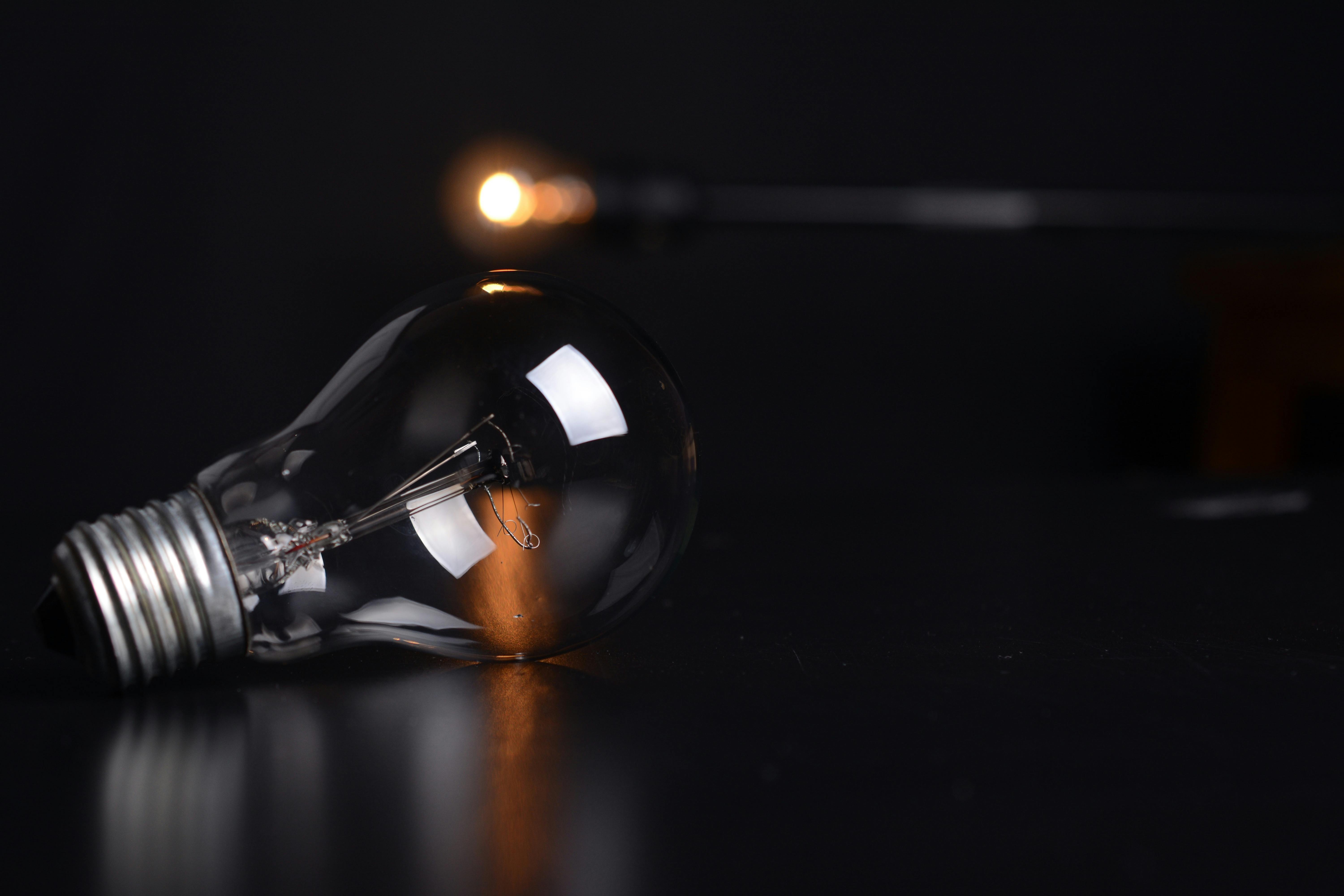 clear light bulb photography