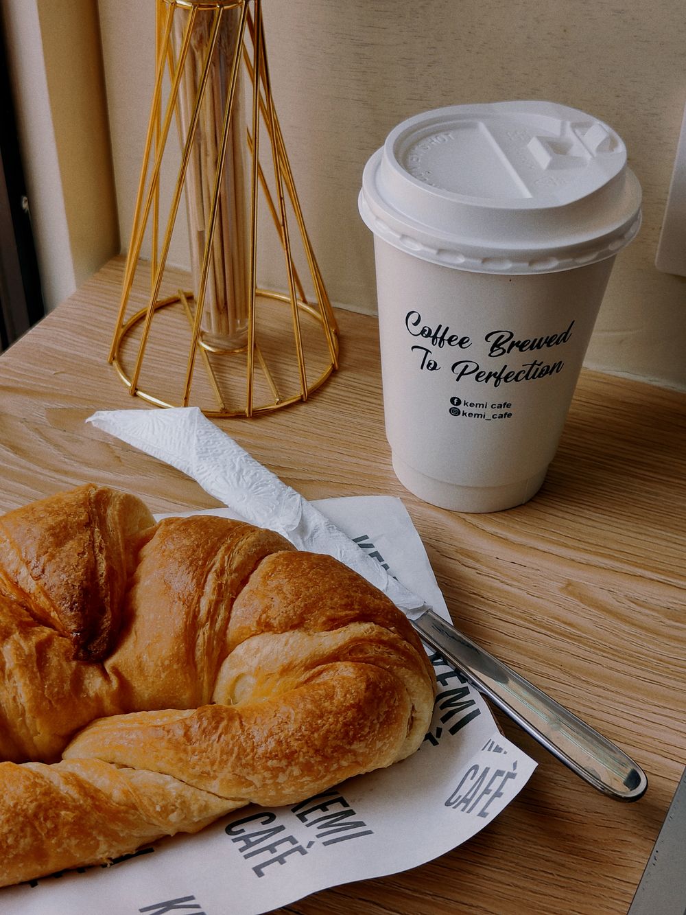Croissant and coffee