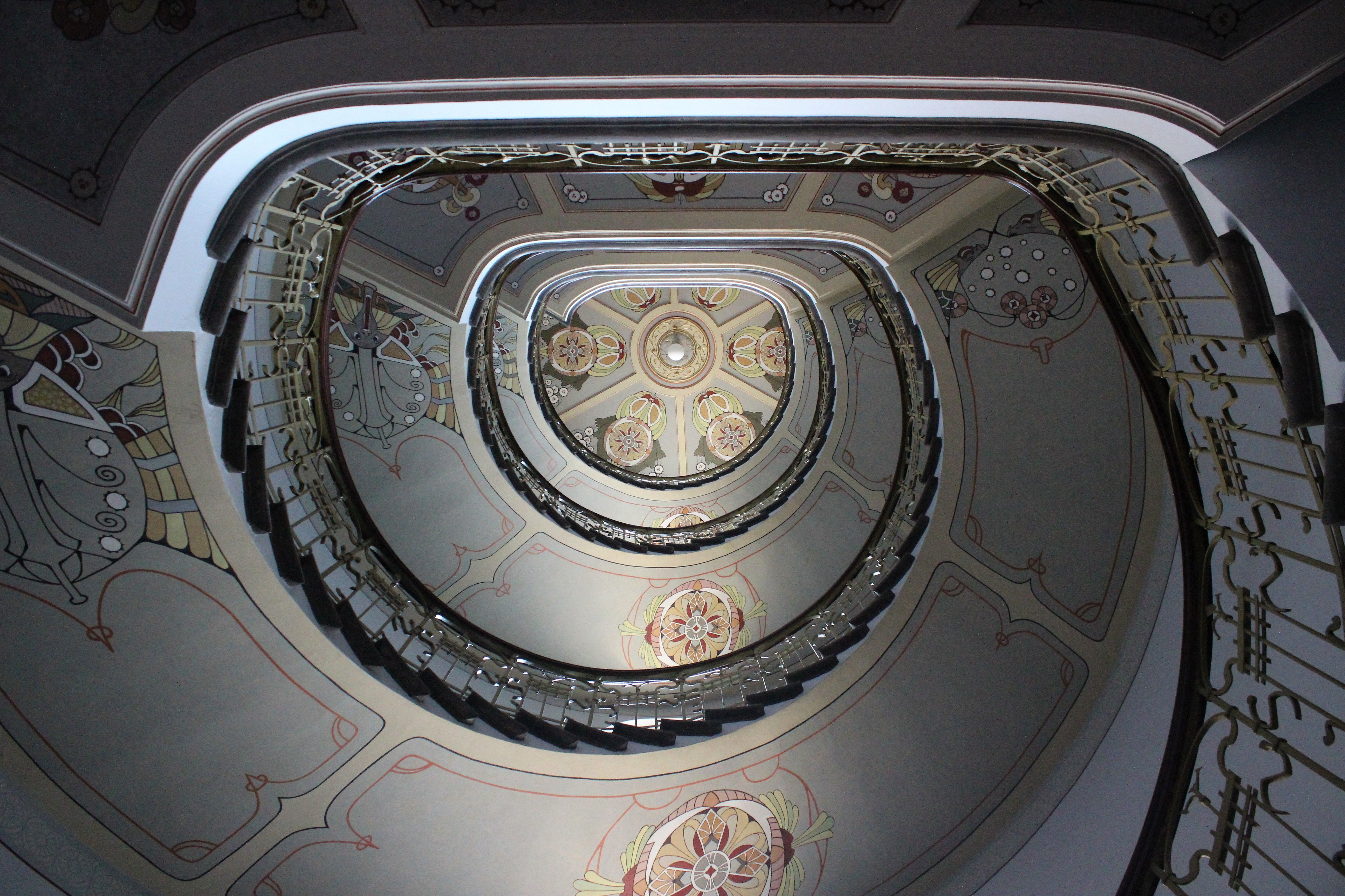 Elegant Spiral Staircase in Art Nouveau Style · Free Stock Photo