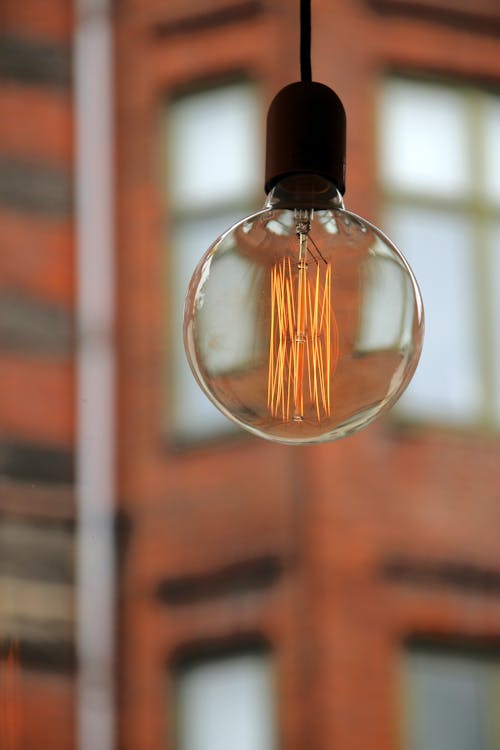 Free Turned-off Clear Hanging Lamp Stock Photo