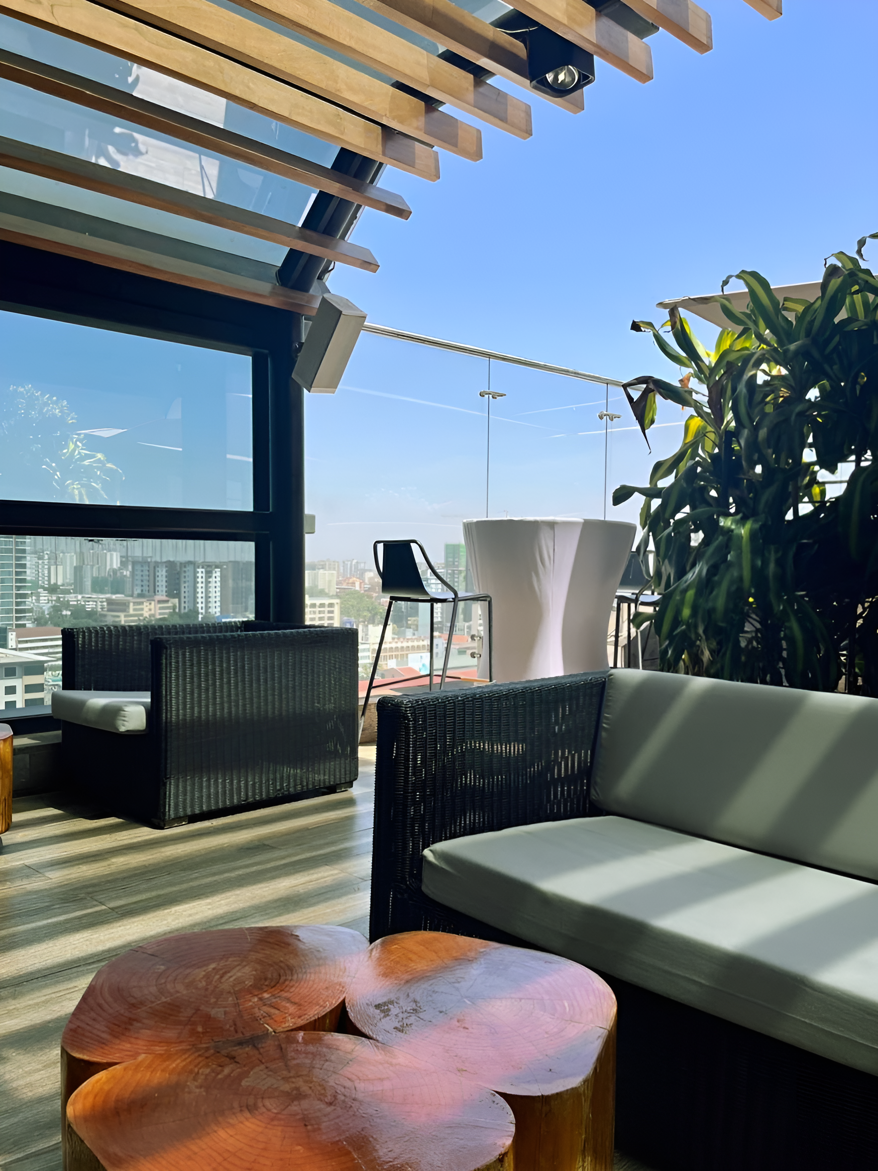 Rooftop City View Apartment Interior Reference: Chic Rooftop Lounge With City Skyline View