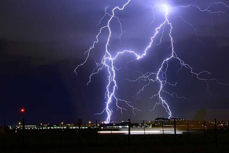 Thunderstorm At Nighttime