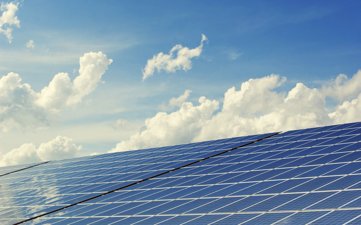 Solar panels installed on a house roof