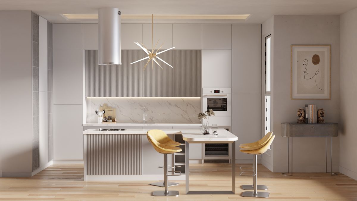 Yellow Grey Kitchens in Small Spaces