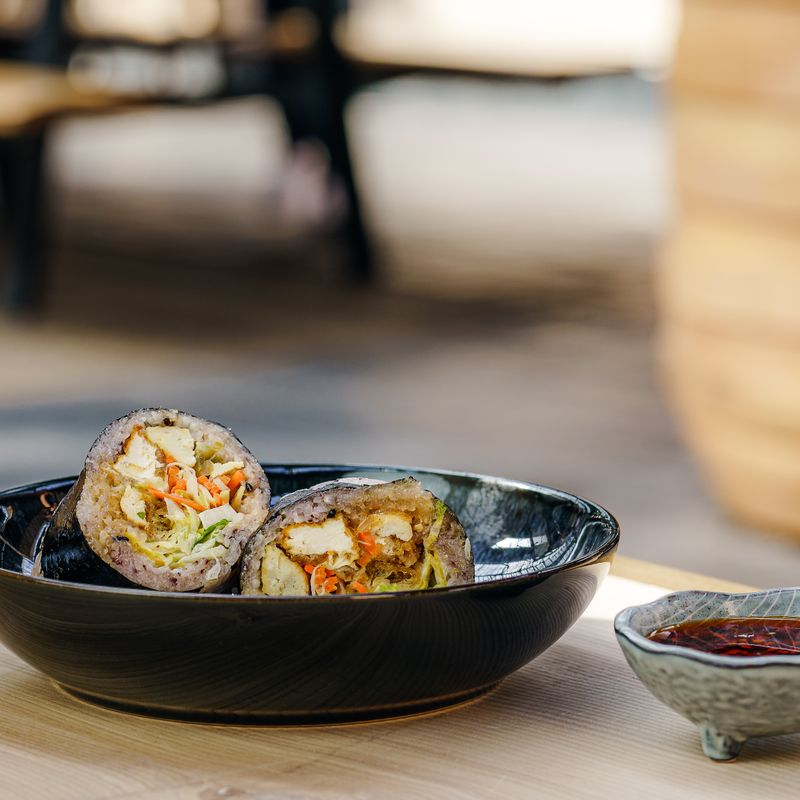 Baked Tofu and Peanut Wrap