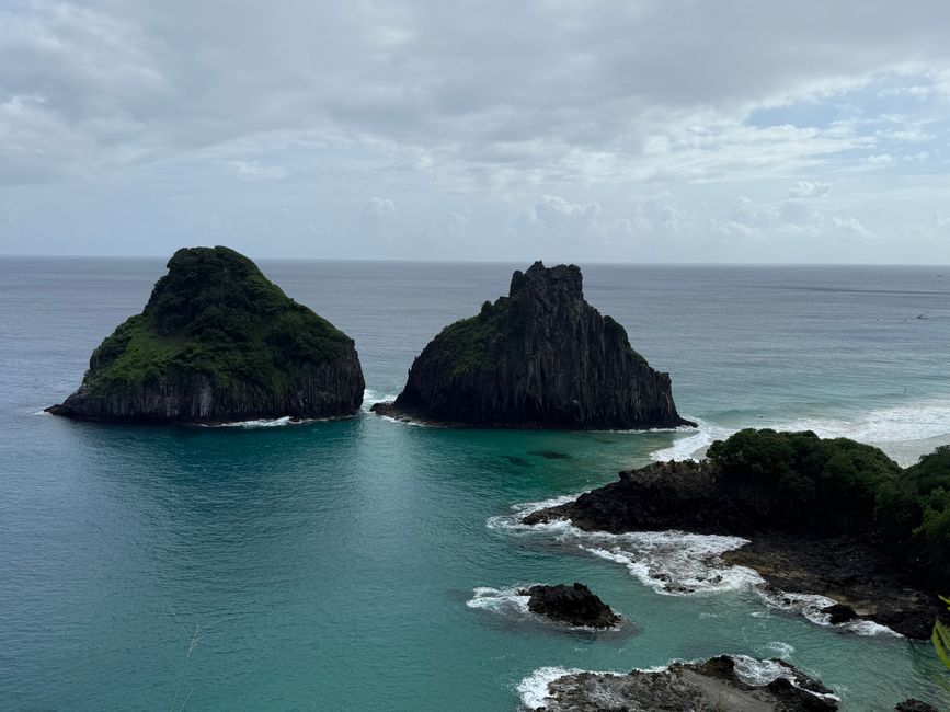 Breathtaking view of the Dois Irmãos islands in Fernando de Noronha, Brazil.
