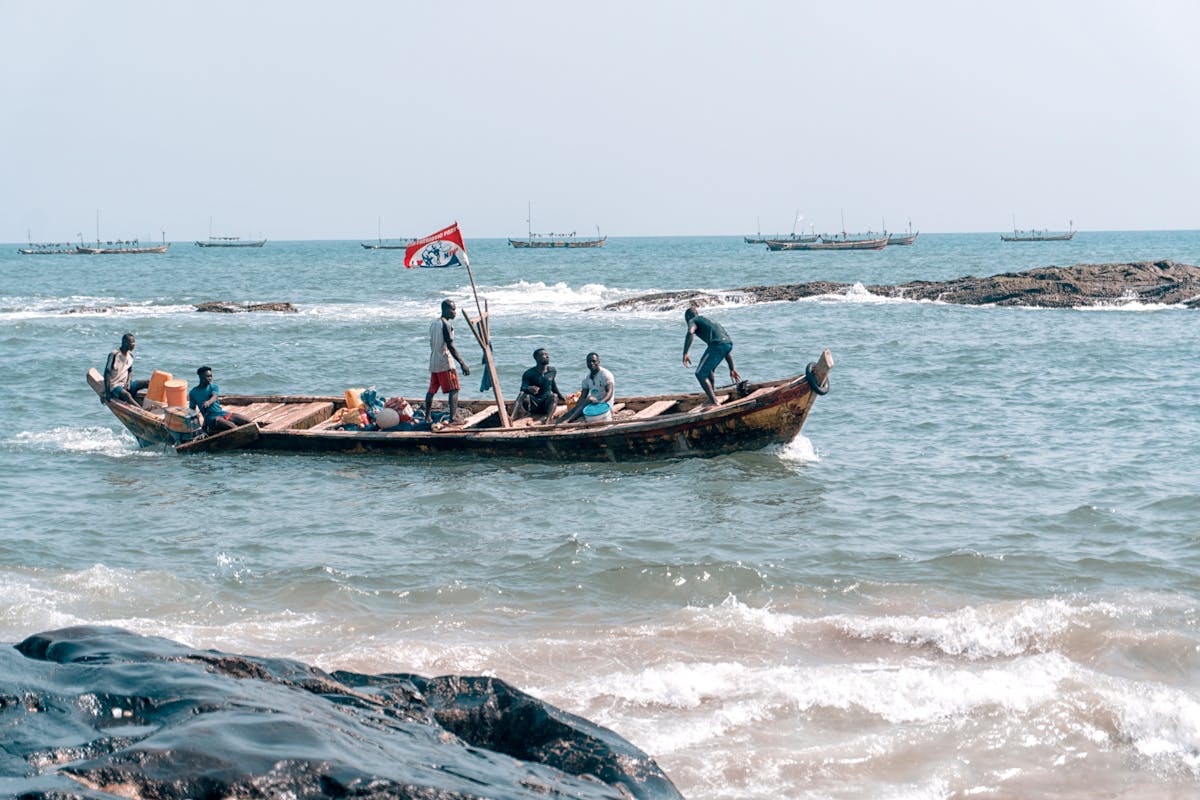 Boat in Ghana a place with travel advisory