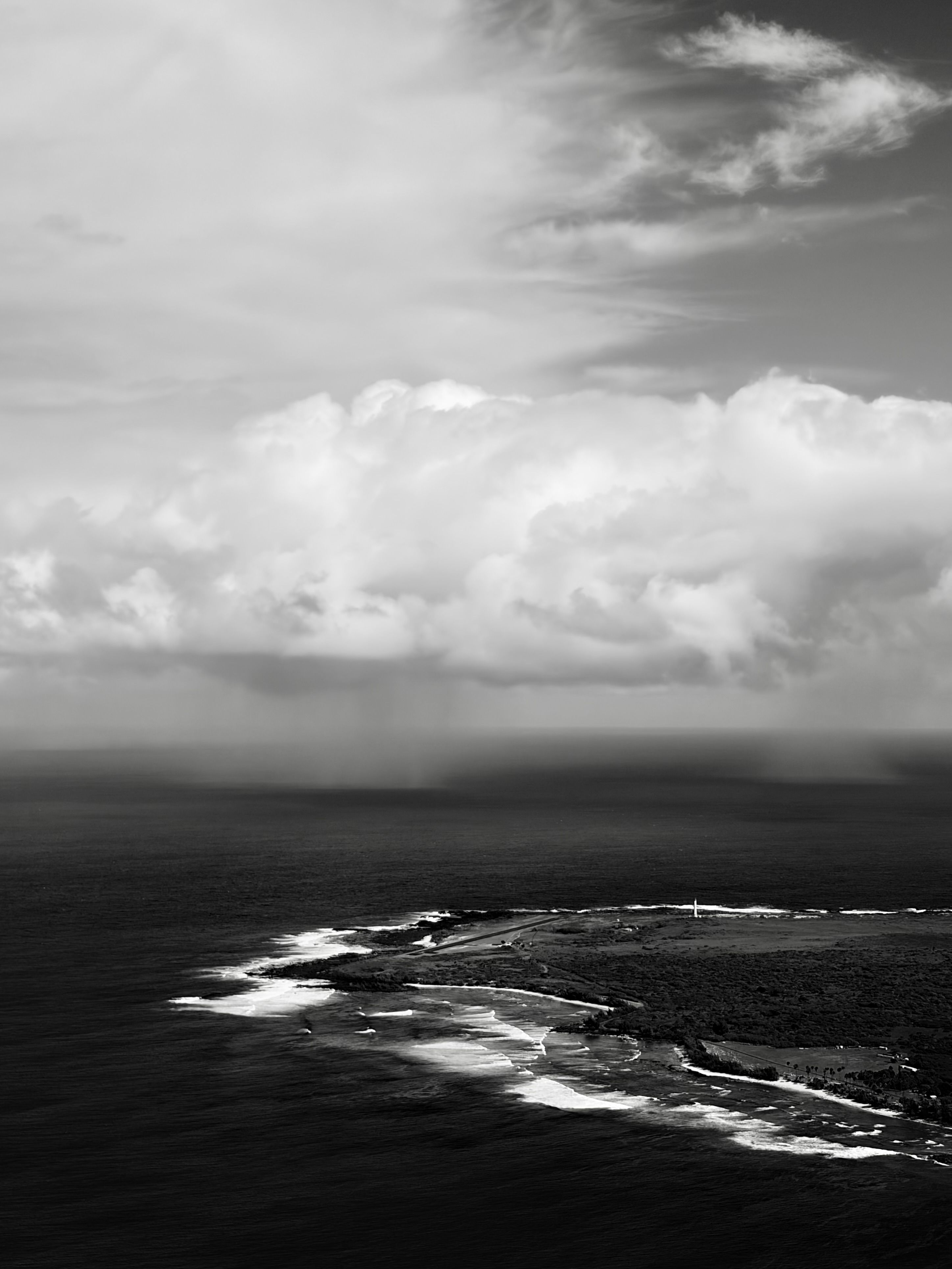 Dramatic Black and White Coastal Aerial View · Free Stock Photo