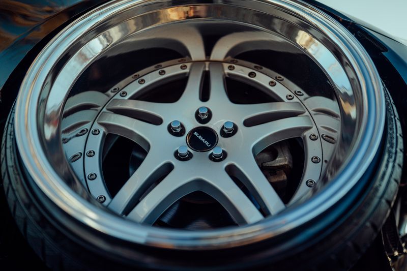 Alloy wheel rim close-up