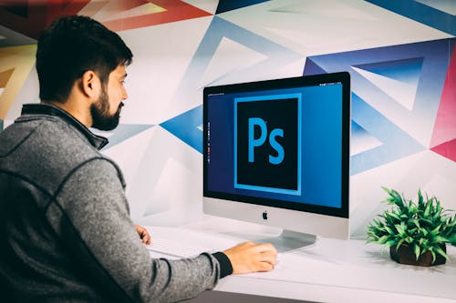 Man Using Photoshop Software