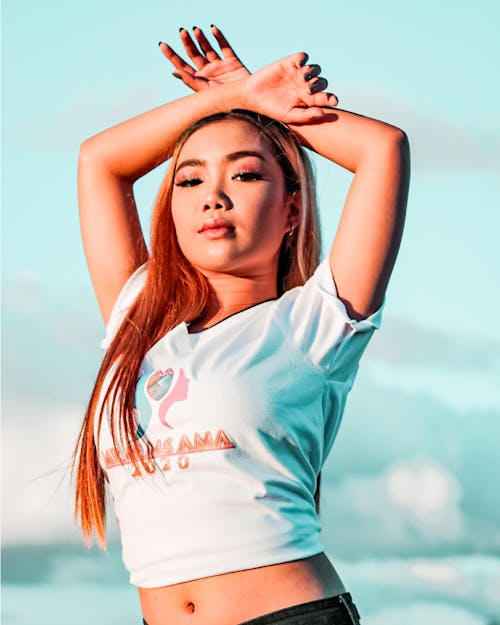 Woman Wearing White Crop Top