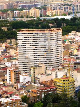 Aerial view of Alicante's vibrant skyline in Valencia, Spain.