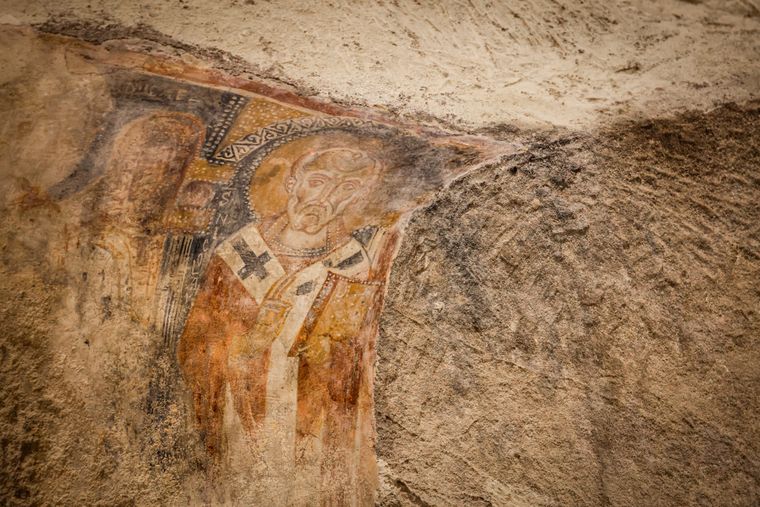 Detail of a historic fresco painted on a church wall — Magda Ehlers on Pexels