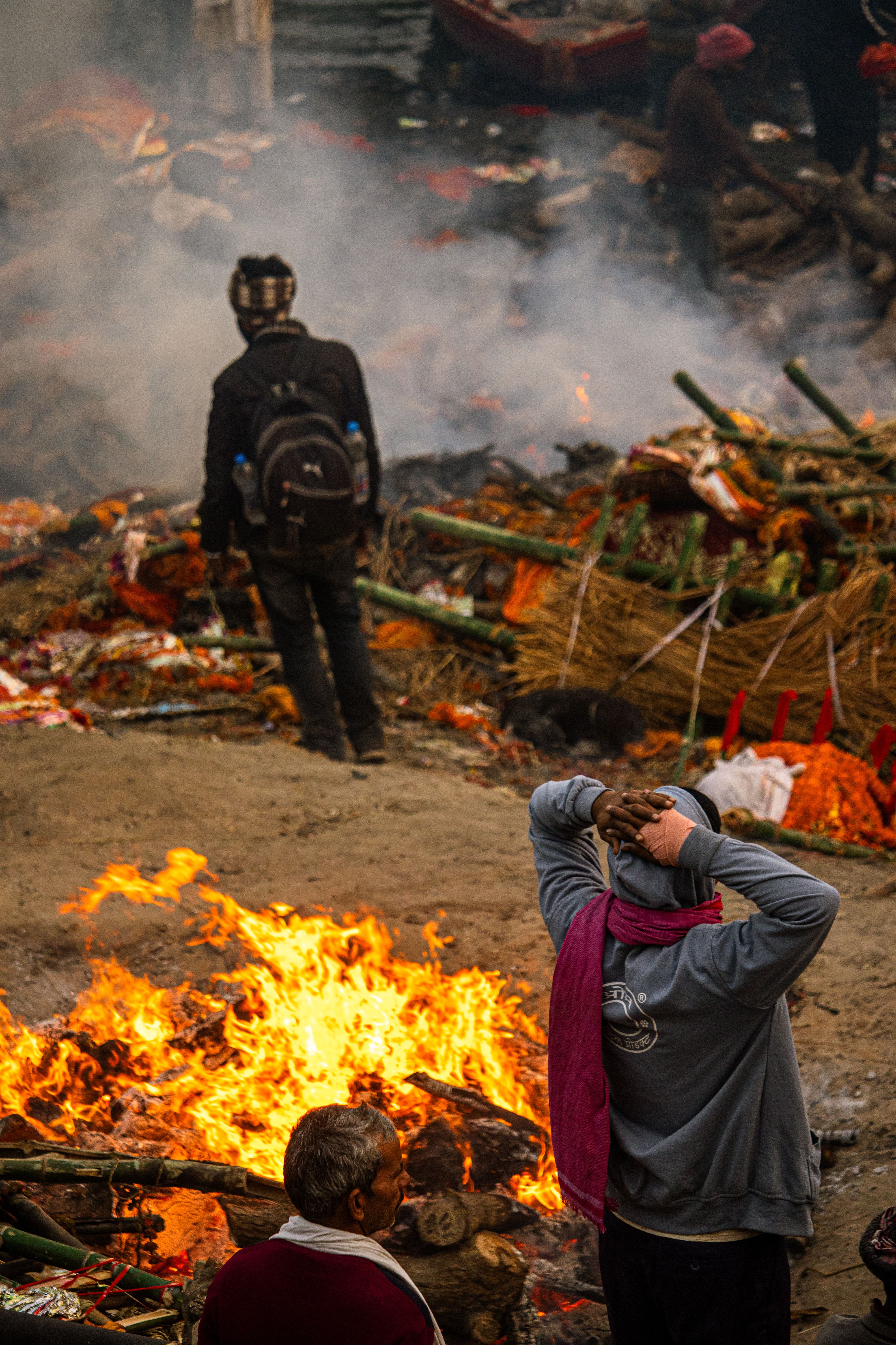 Cultural Cremation Ceremony by Riverbank · Free Stock Photo