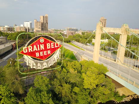 Free stock photo of beer, drone, grain belt