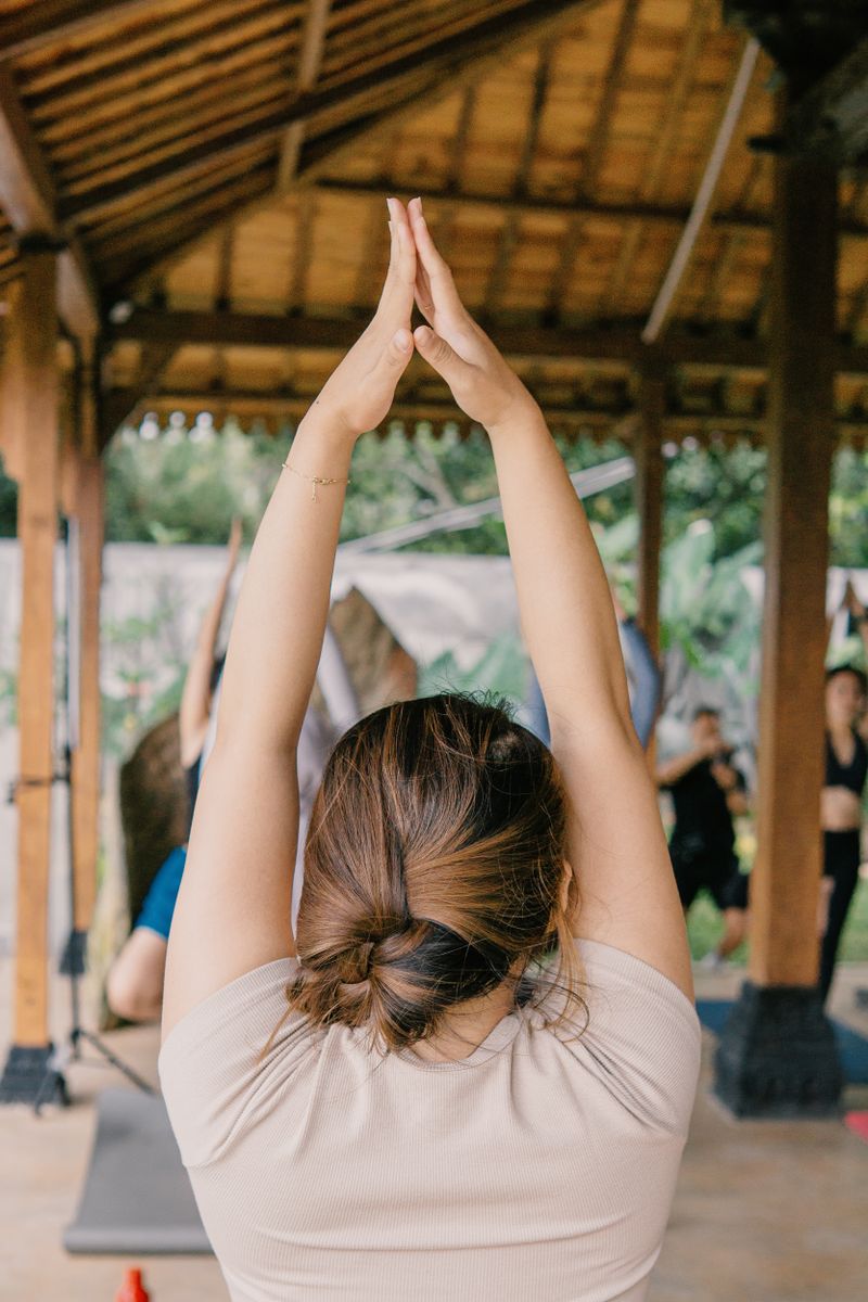 Outdoor Qigong practice in a natural setting