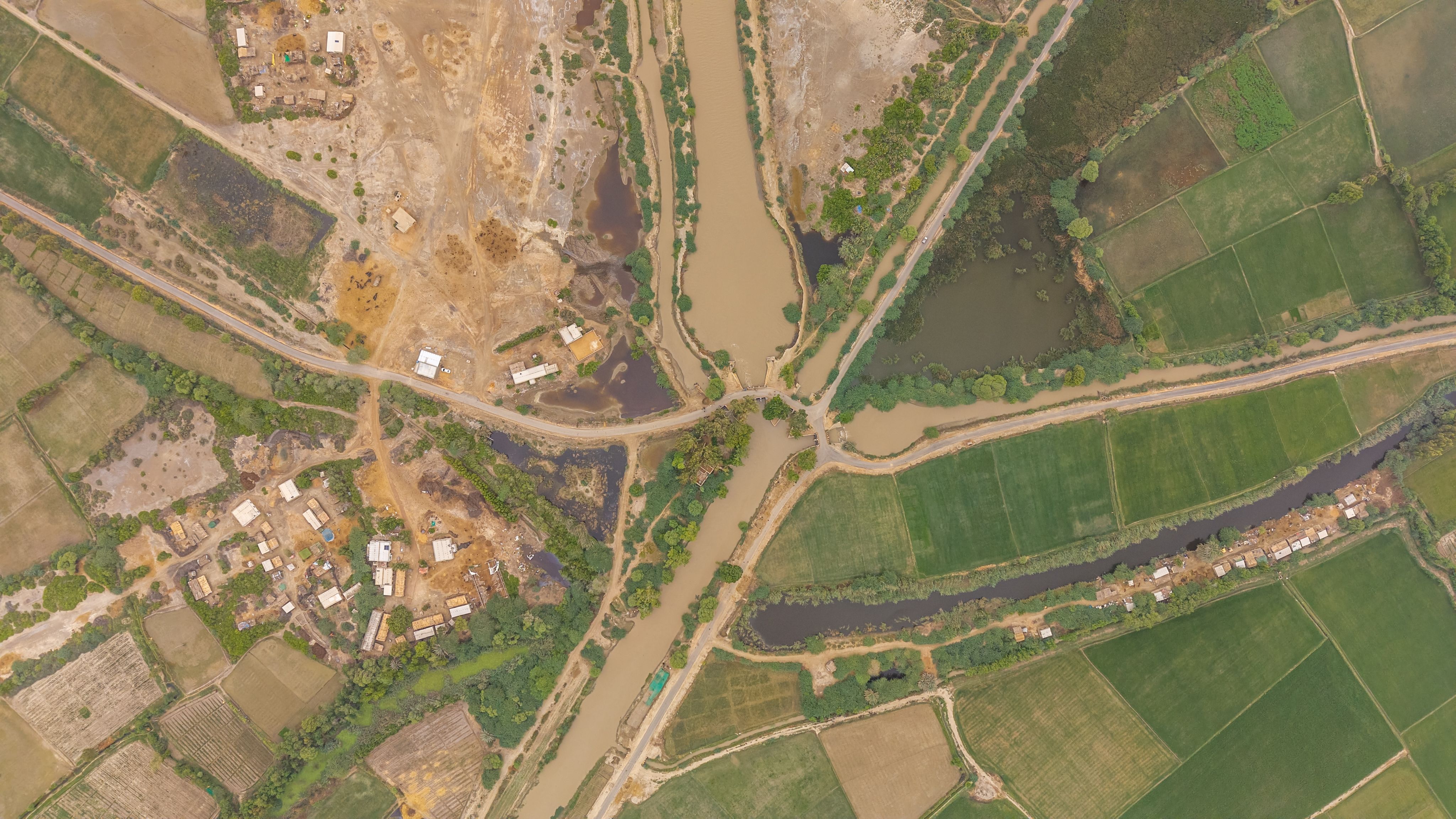 Aerial View of Rural Farmland and Villages in Pakistan · Free Stock Photo