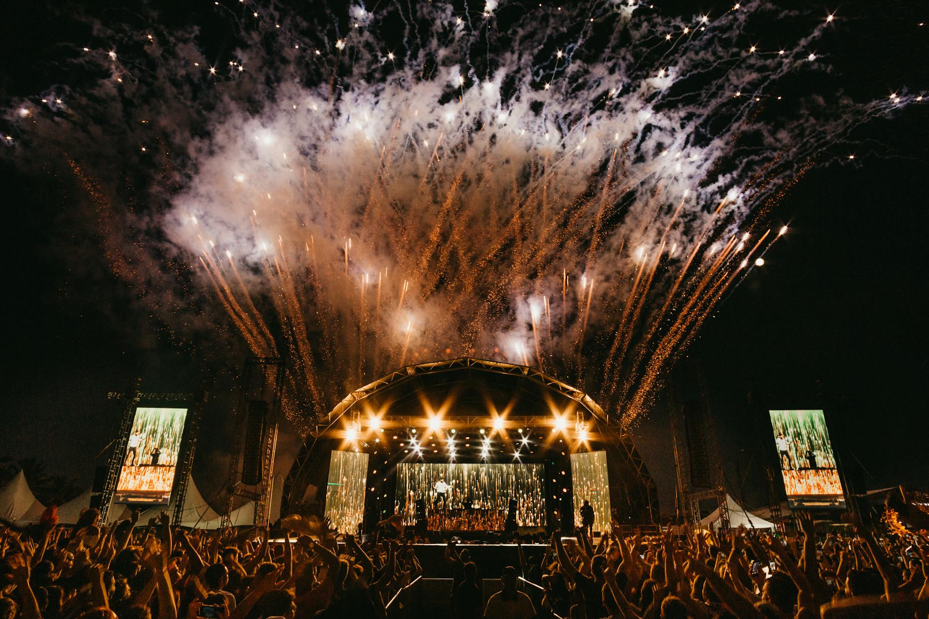 View of A Concert With Fireworks · Free Stock Photo