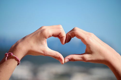 Person Doing Heart Hand Sign