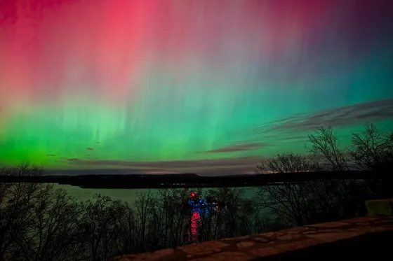 Northern lights over a Boundary Waters lake