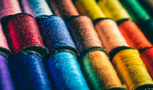 Free Assorted-colored Thread Lot Stock Photo