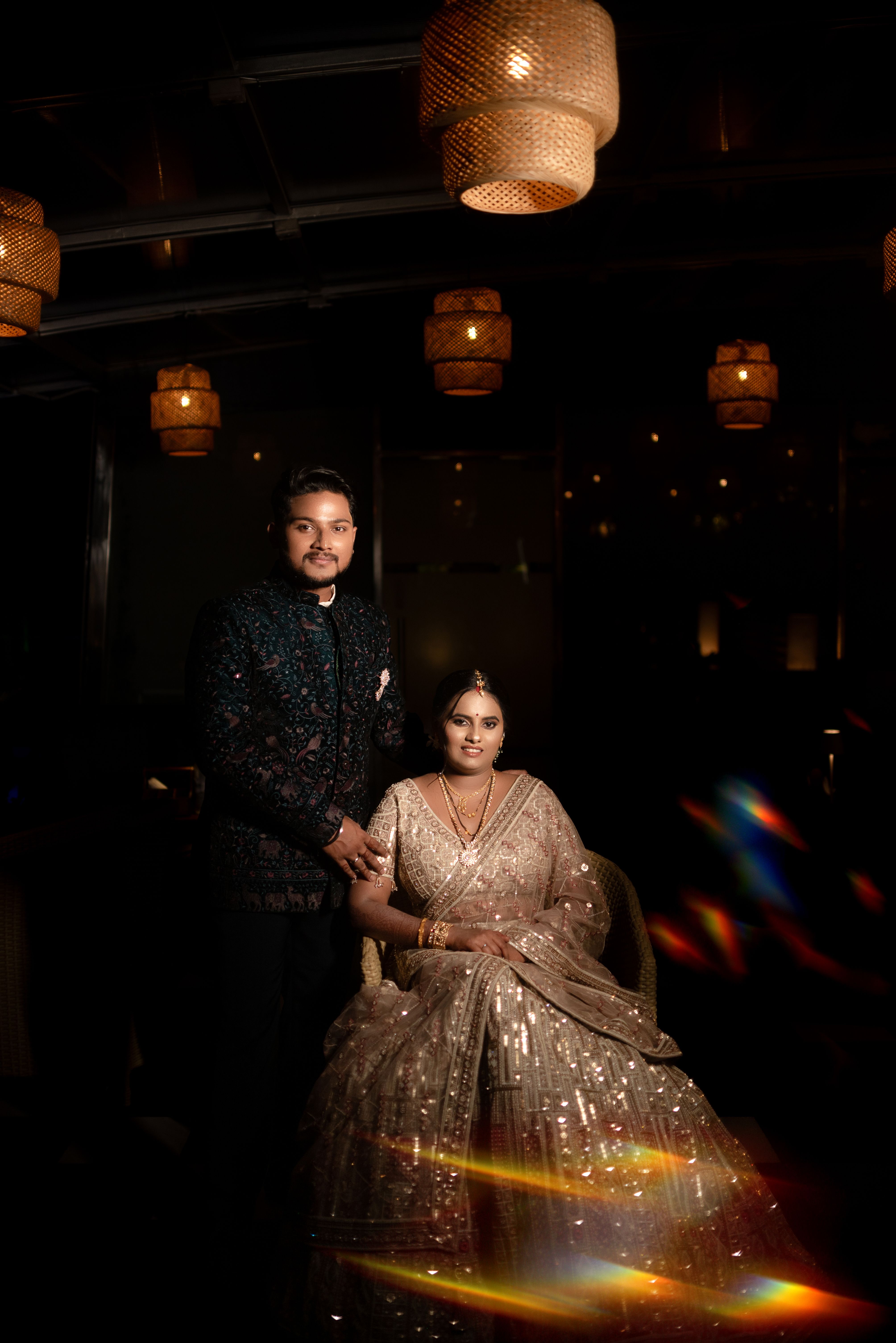 Elegant Indian Wedding Portrait with Couple · Free Stock Photo