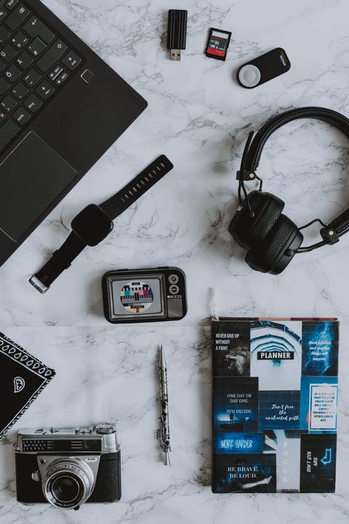digital marketing concept with laptop and devices
