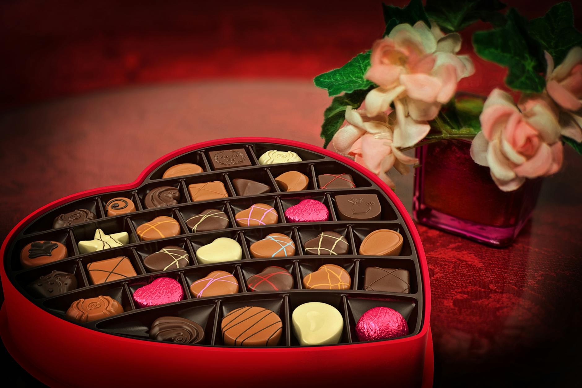 heart-shaped box of chocolates