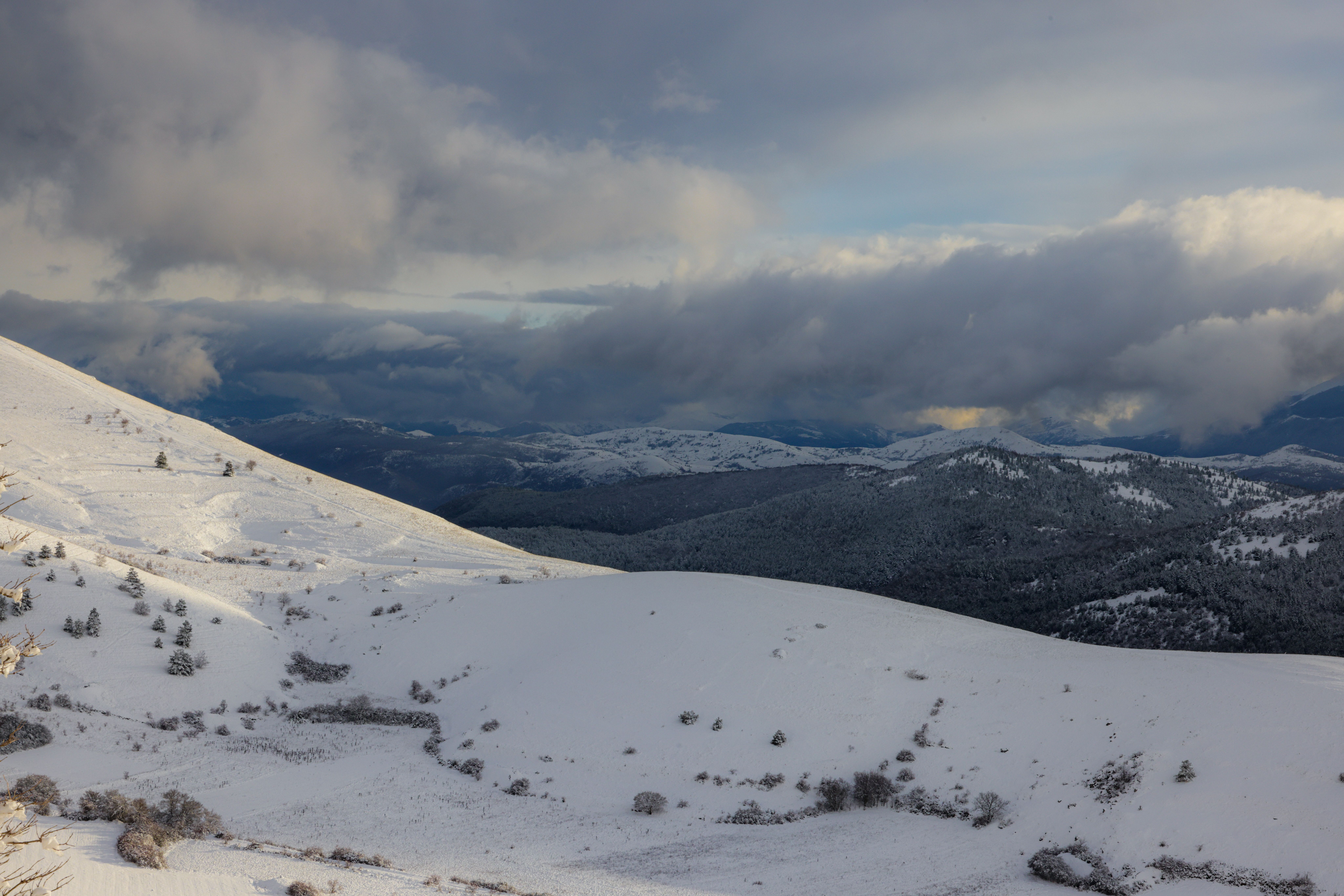 Serene Winter Landscape with Snowy Mountains · Free Stock Photo