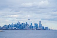 Toronto Skyline with CN Tower on Cloudy Day