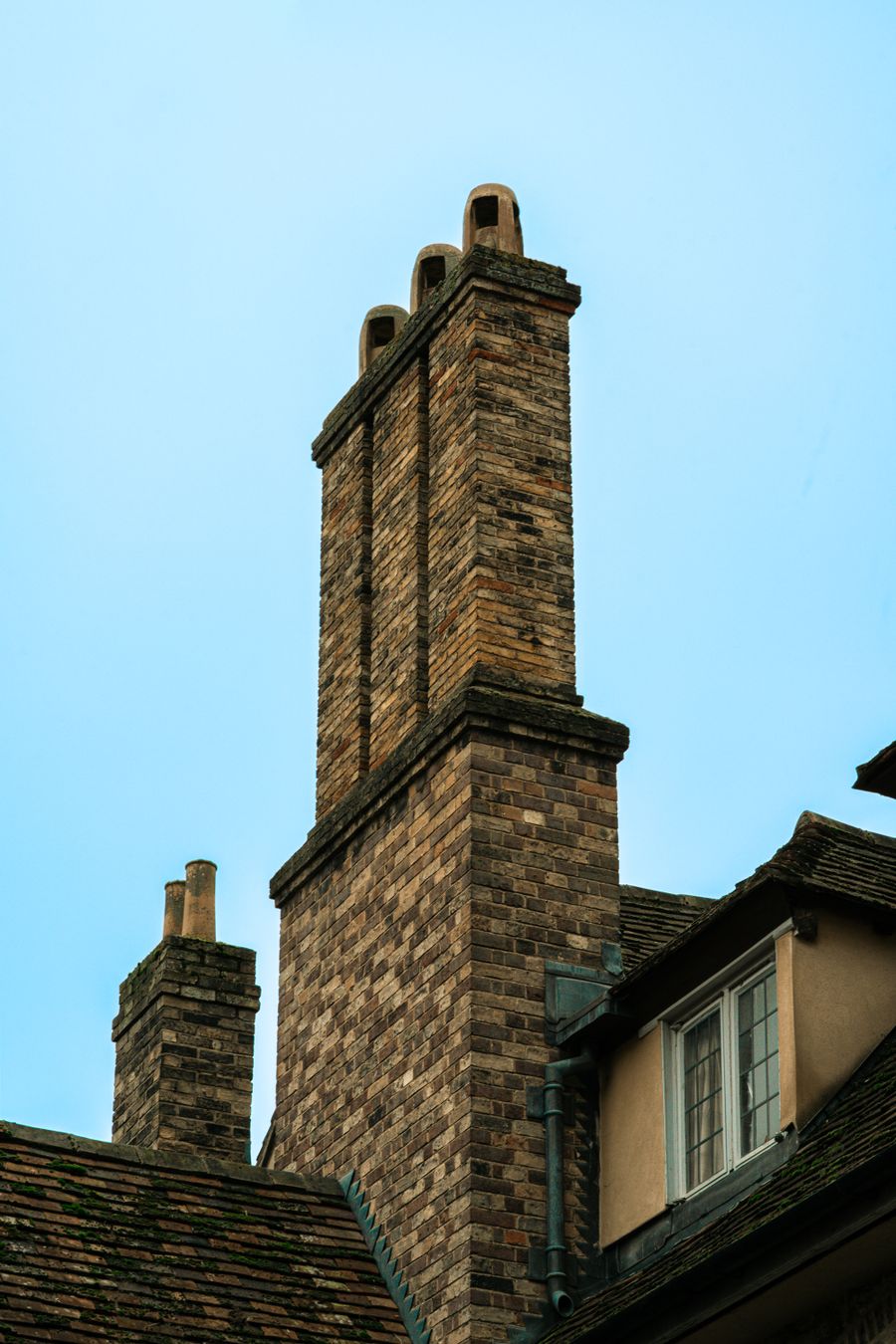 Masonry detail on a brick chimney