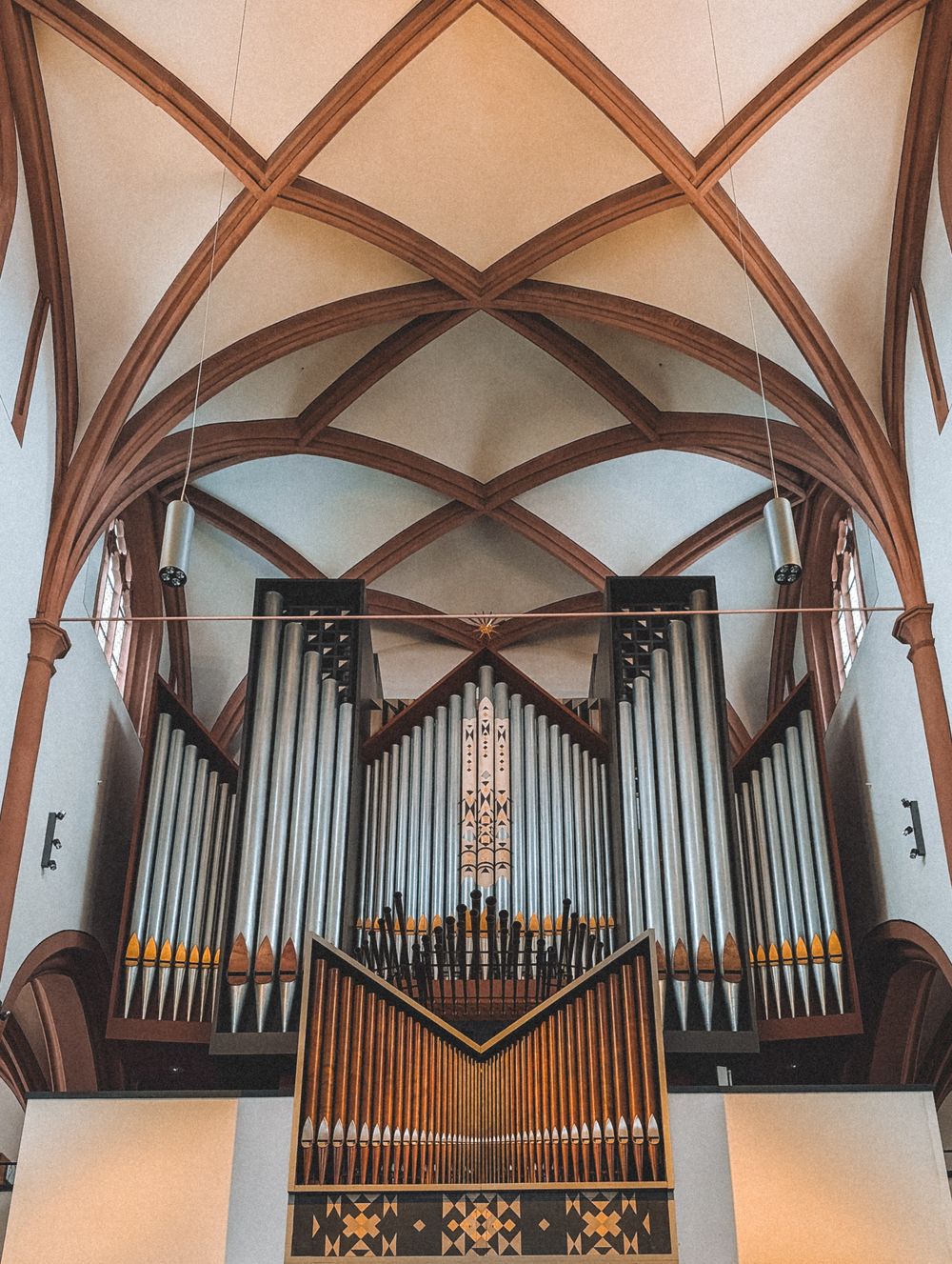 Pipe organ within a church