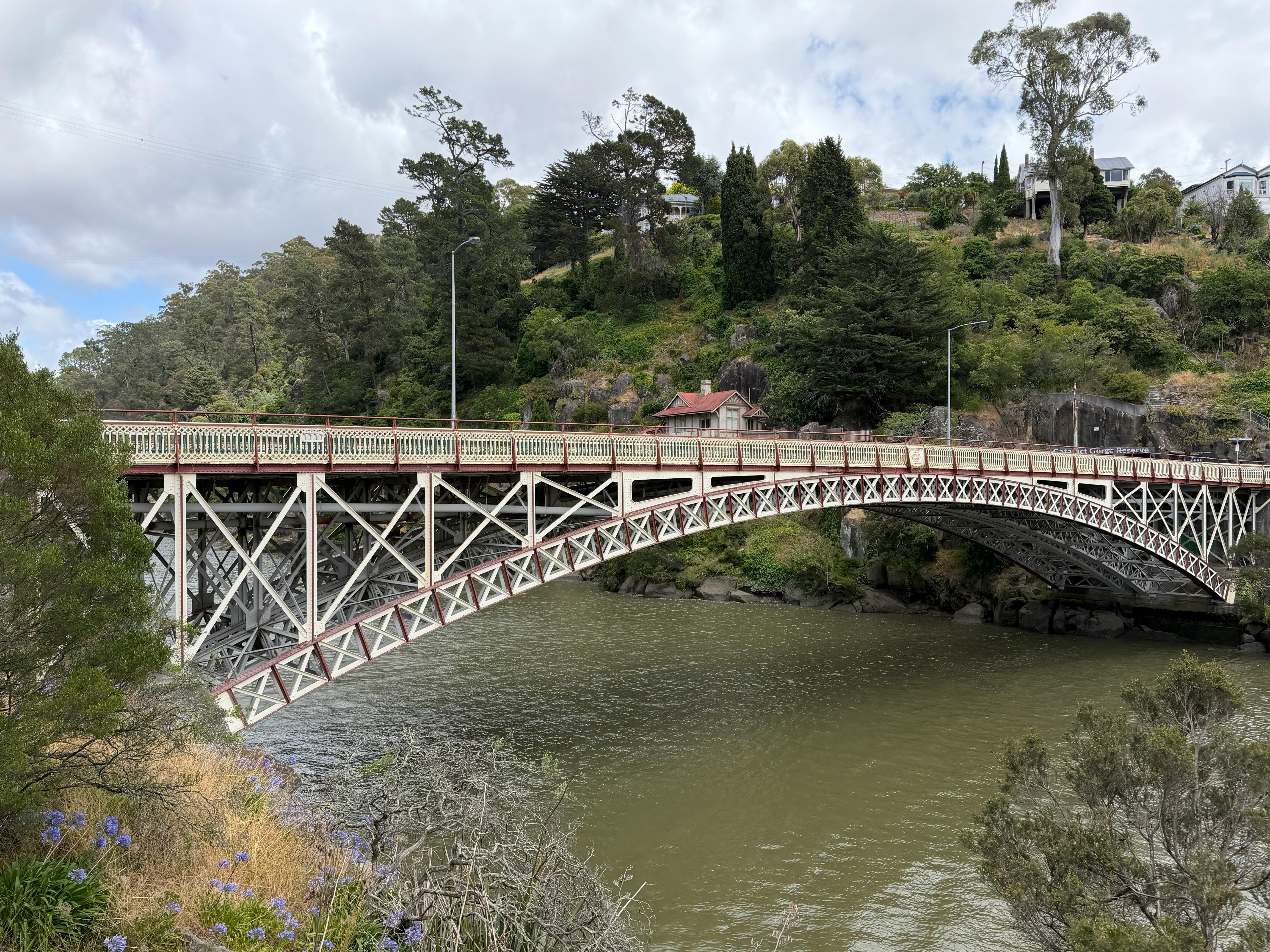 Historic Richmond Bridge spanning a scenic river in Launceston, TAS, Australia.