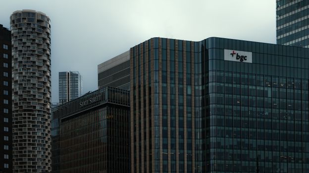 Captivating view of modern skyscrapers in London's financial district.