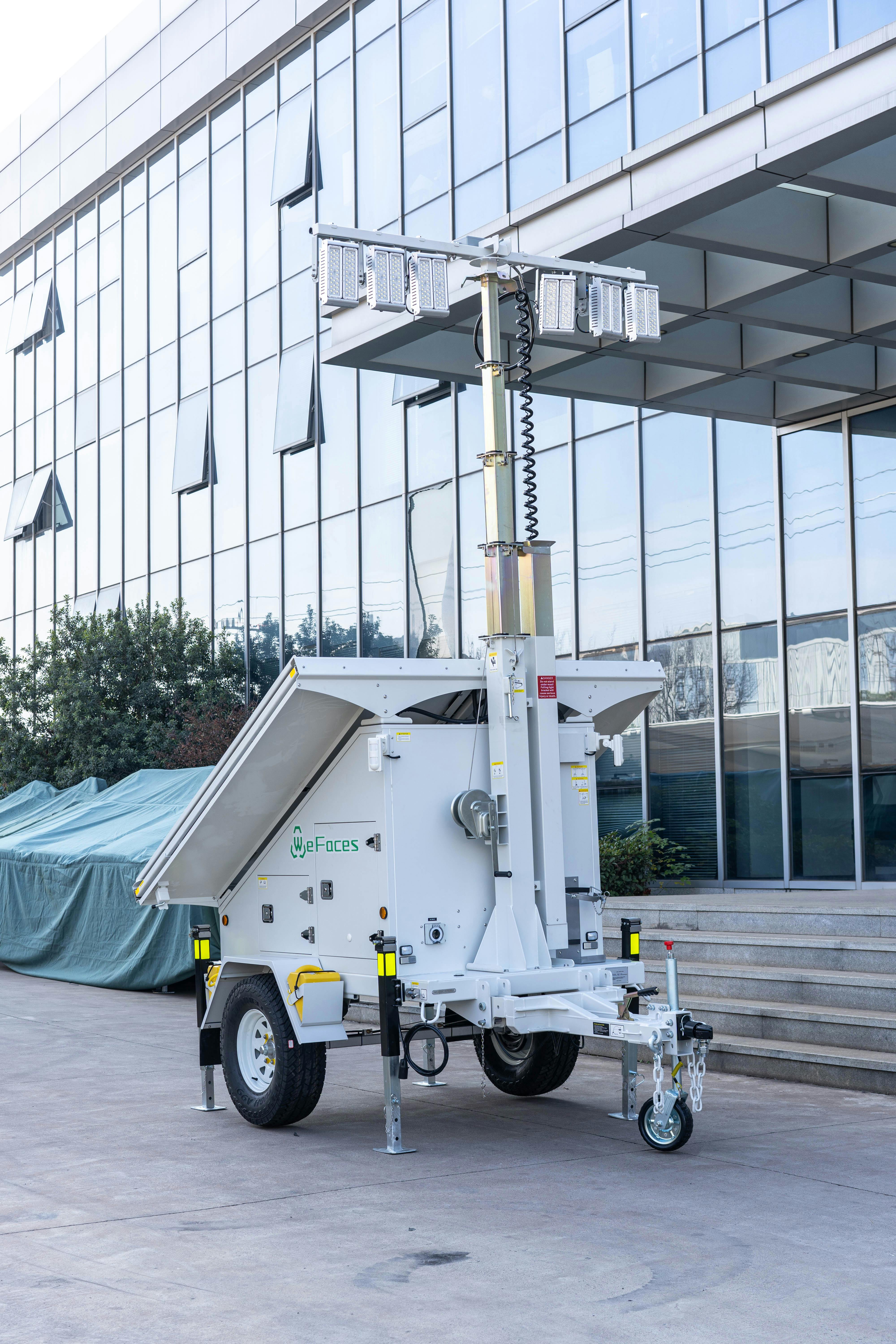 A security trailer at an industrial facility.