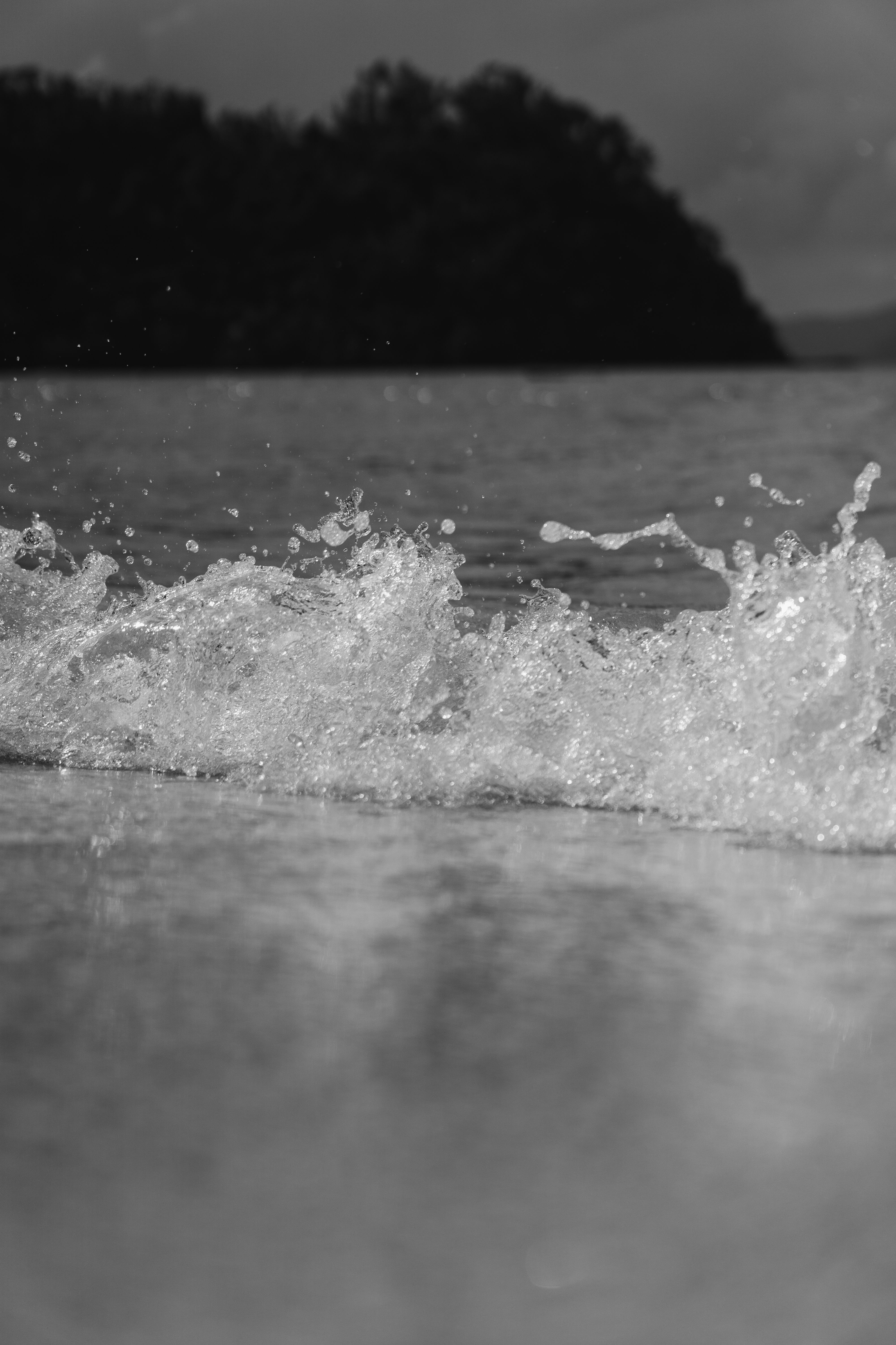 Black and White Ocean Wave on a Beach · Free Stock Photo