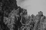Dramatic Black and White Rocky Cliffs
