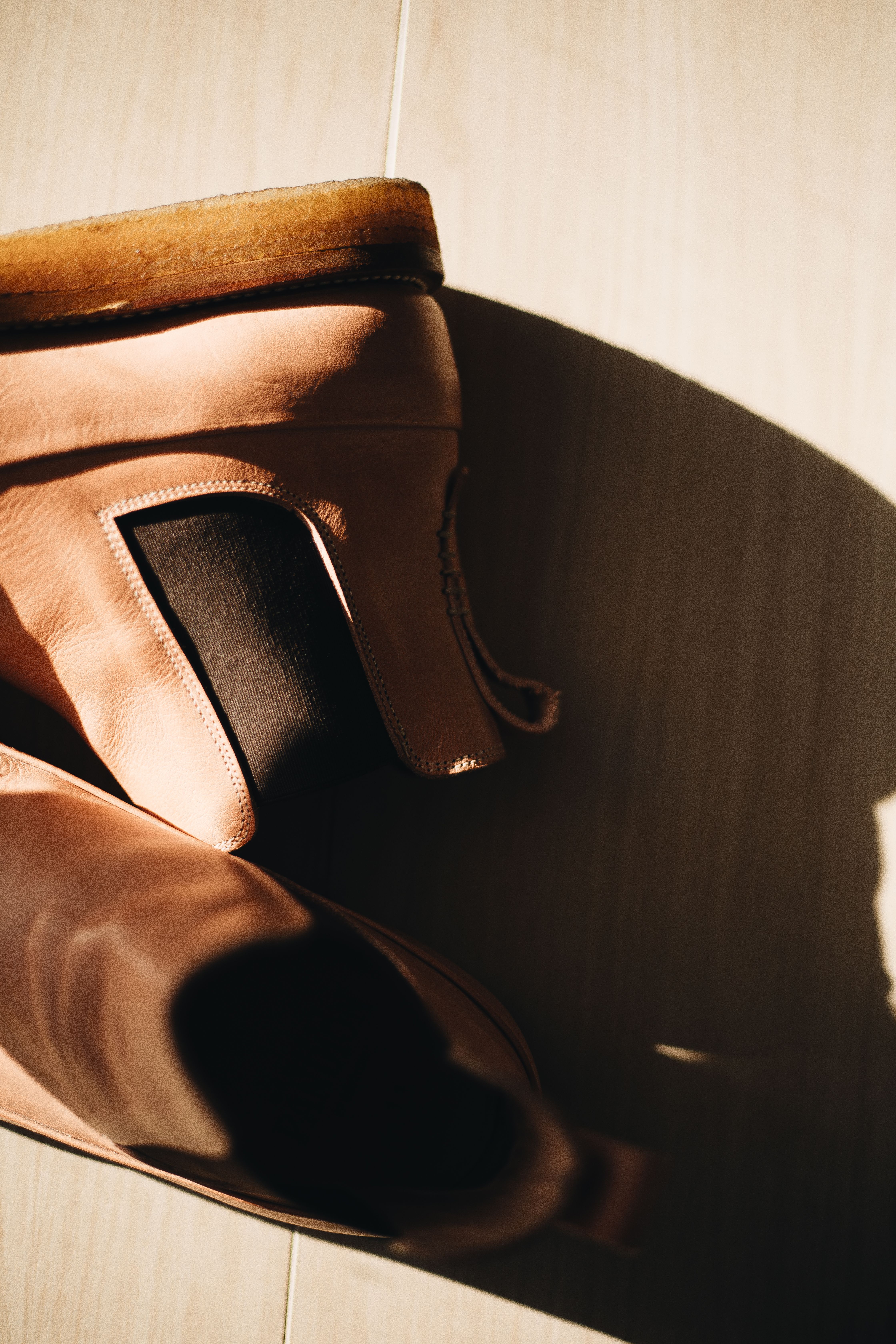 Close view of the Lyon boot's storm welt
